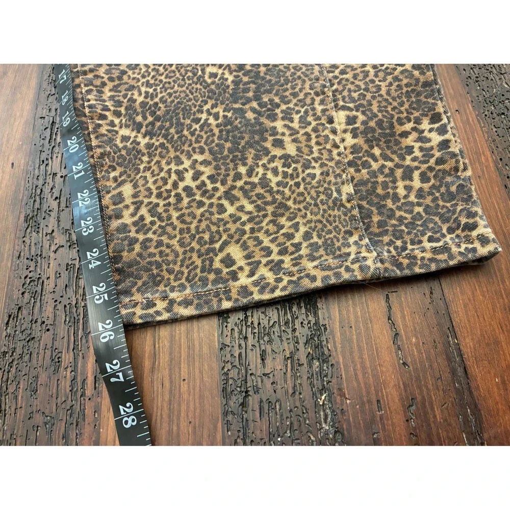 Leopard Barrel Jeans Animal Print Casual Festival Bold Chic Retro Glam Western - Picture 4 of 4